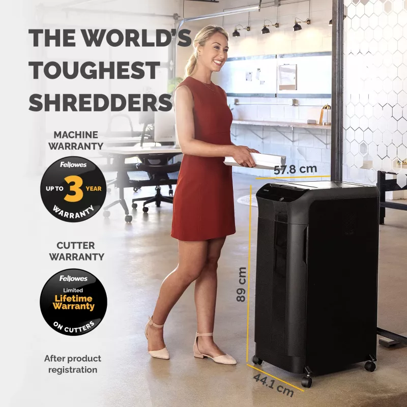 Fellowes AutoMax 550C automatinis popieriaus smulkintuvas, 550 lapų, kryžminis pjovimas, 83 l krepšelis, saugumo lygis P4
