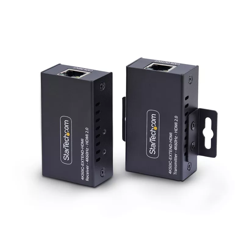 HDMI prailgintuvas per CAT5e/CAT6, 4K 60Hz, iki 60 m, siųstuvas ir imtuvas, maitinimas per kabelį, kompaktiškas