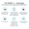StarTech.com 4-Post 25U mobilus atviro rėmo serverio stovas, keturių stulpų 19 colių tinklo stovas su ratukais, reguliuojamo gylio ritininis stovas kompiuterinei/AV/duomenų/IT įrangai – ratukai, išlyginimo kojelės arba tvirtinimas prie grindų