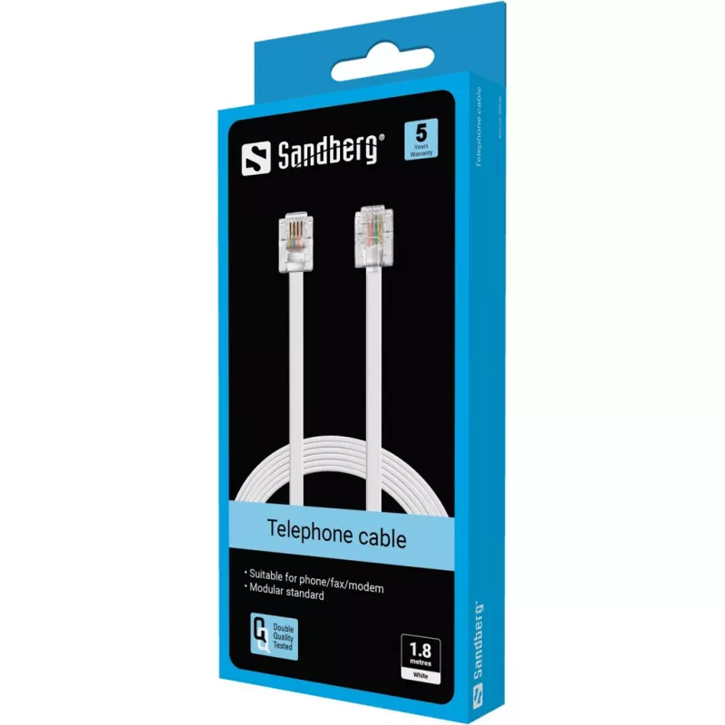 Sandberg telefono laidas RJ11-RJ11 1,8 m