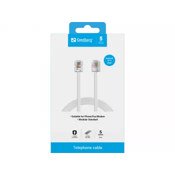 Sandberg telefono laidas RJ11-RJ11 5 m