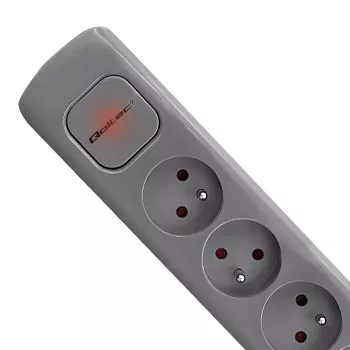 Ilgintuvas Qoltec 50275 1,8 m 5 AC lizdų vidaus patalpoms pilka