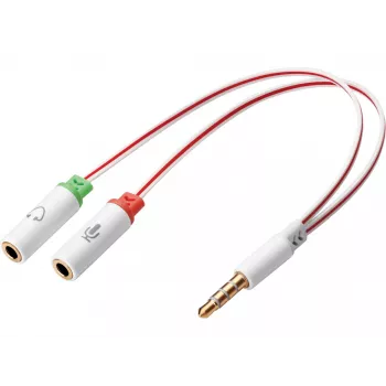 Sandberg keitiklis Dual-Single, 3,5 mm TRS, kištukas, lizdas, baltas