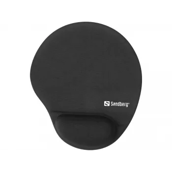 Sandberg Memory Foam Mousepad Round, juodas, monochromatinis, atminties putos, riešo atrama, neslystanti bazė