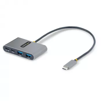 StarTech.com 4 prievadų USB-C centras su 100W maitinimo perdavimo funkcija - 2x USB-A + 2x USB-C - USB 3.0 5Gbps - 30 cm kabelis - nešiojamas USB Type-C į USB-A/C centras