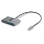 StarTech.com 4 prievadų USB-C centras su 100W maitinimo perdavimo funkcija - 2x USB-A + 2x USB-C - USB 3.0 5Gbps - 30 cm kabelis - nešiojamas USB Type-C į USB-A/C centras