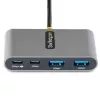 StarTech.com 4 prievadų USB-C centras su 100W maitinimo perdavimo funkcija - 2x USB-A + 2x USB-C - USB 3.0 5Gbps - 30 cm kabelis - nešiojamas USB Type-C į USB-A/C centras