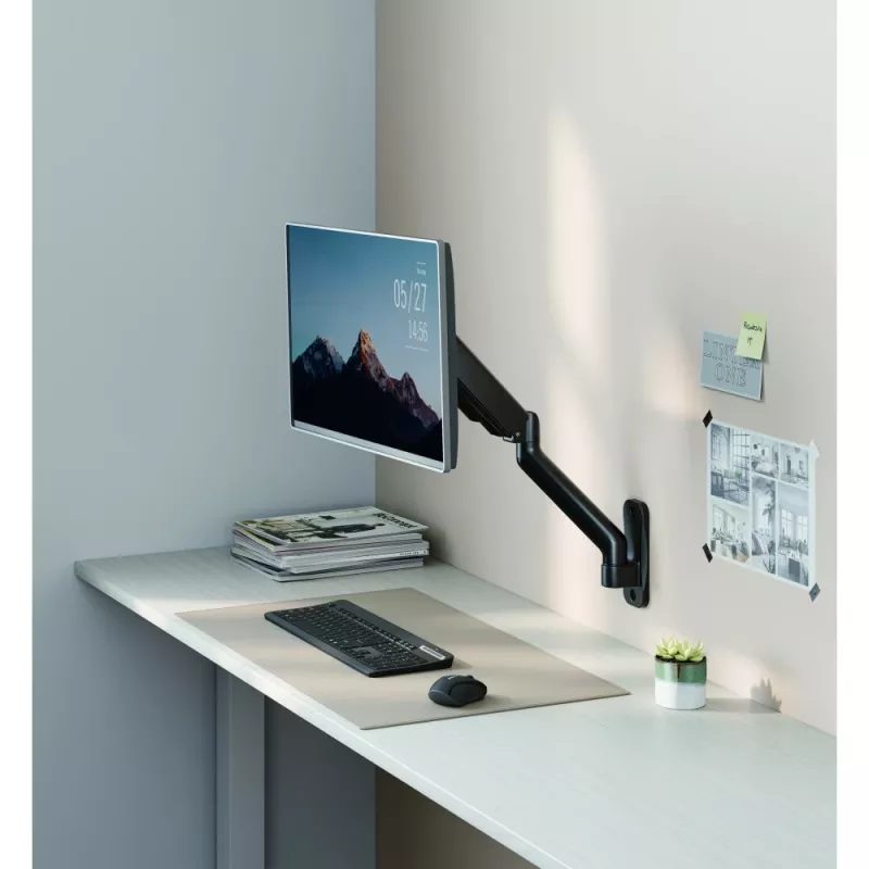 Techly ICA-LCD G112E sukiojamas sieninis monitoriaus laikiklis su dujų spyruokle, vienam 17-32 colių (43-81,3 cm) ekranui, 9 kg