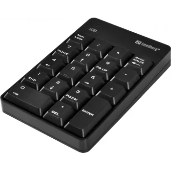 Sandberg Wireless Numeric Keypad 2 belaidė skaičių klaviatūra, RF, 18 klavišų, nešiojamam / stacionariam kompiuteriui, juoda