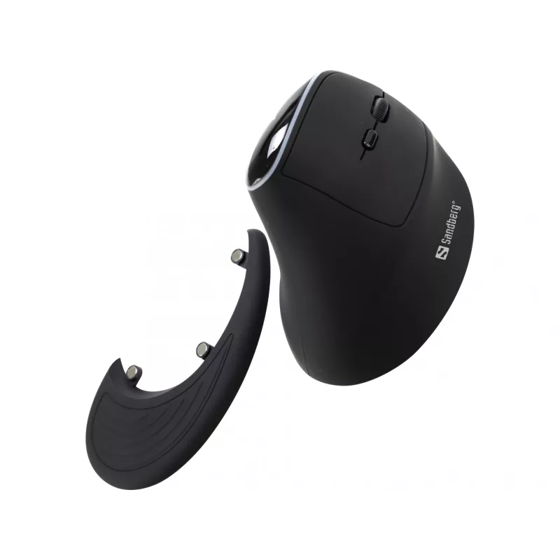 Sandberg Wireless Vertical Mouse Pro, dešinei rankai, vertikalus dizainas, optinis, RF belaidis, 1600 DPI, juoda