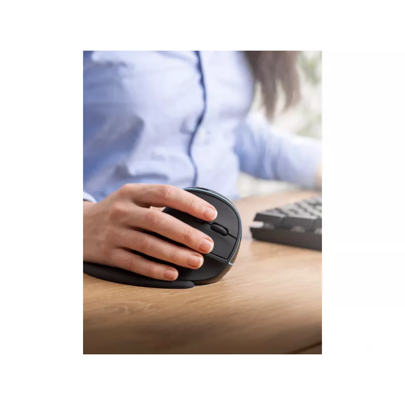 Sandberg Wireless Vertical Mouse Pro, dešinei rankai, vertikalus dizainas, optinis, RF belaidis, 1600 DPI, juoda