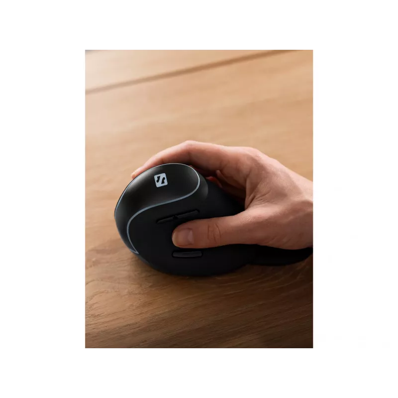 Sandberg Wireless Vertical Mouse Pro, dešinei rankai, vertikalus dizainas, optinis, RF belaidis, 1600 DPI, juoda