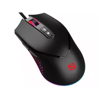 Sandberg Azazinator Mouse 6400, dešinei rankai, USB Type-A, 6400 DPI, juoda