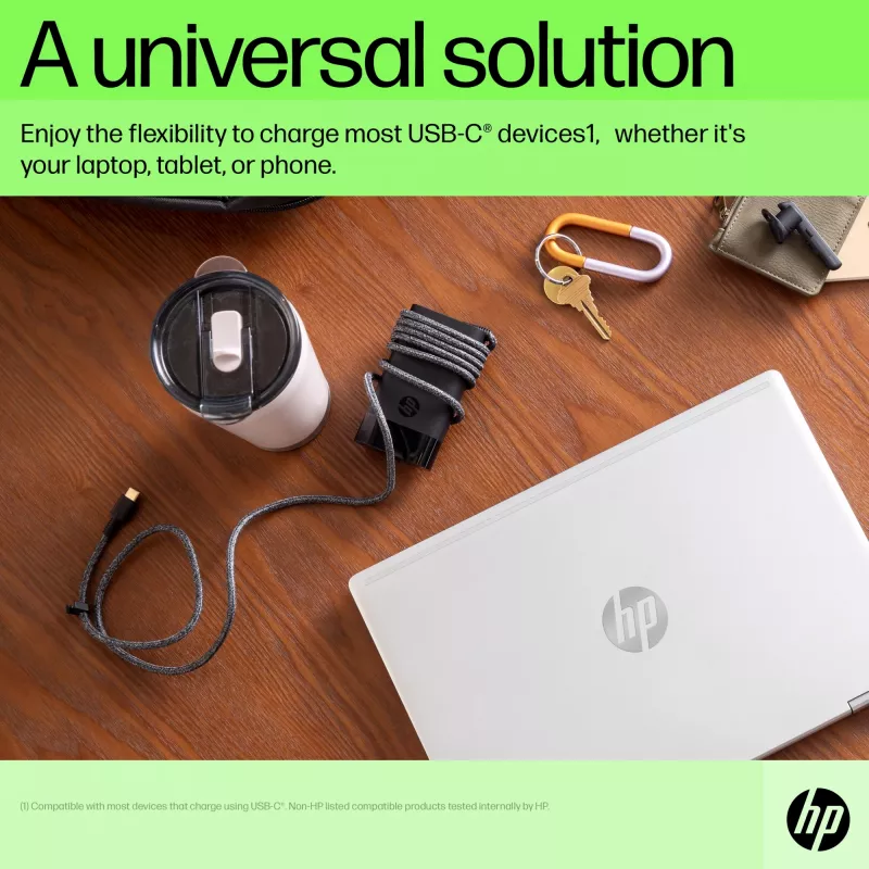 HP USB-C 65W nešiojamojo kompiuterio įkroviklis, vidaus, 90 V, 47-63 Hz, 65 W, 5-20 V