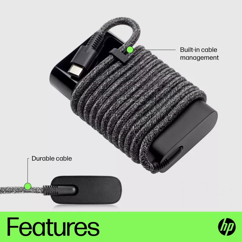 HP USB-C 65W nešiojamojo kompiuterio įkroviklis, vidaus, 90 V, 47-63 Hz, 65 W, 5-20 V