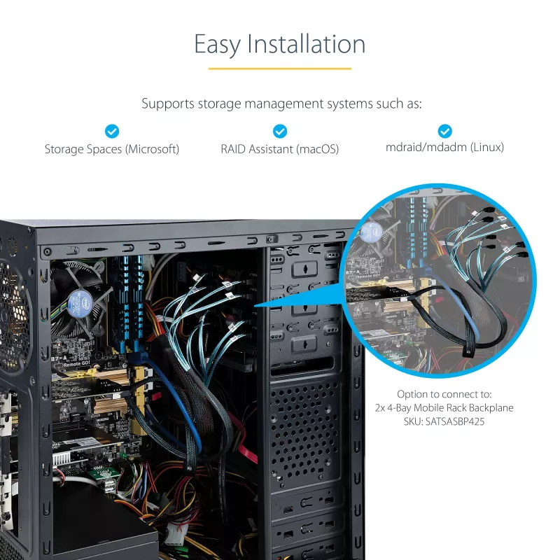 StarTech.com 8 prievadų SATA PCIe kortelė - PCI Express 6Gbps SATA plėtimo adapteris su 4 valdikliais - SATA PCIe valdiklio kortelė - PCI-e x4 Gen 2 į SATA III - SATA HDD/SSD