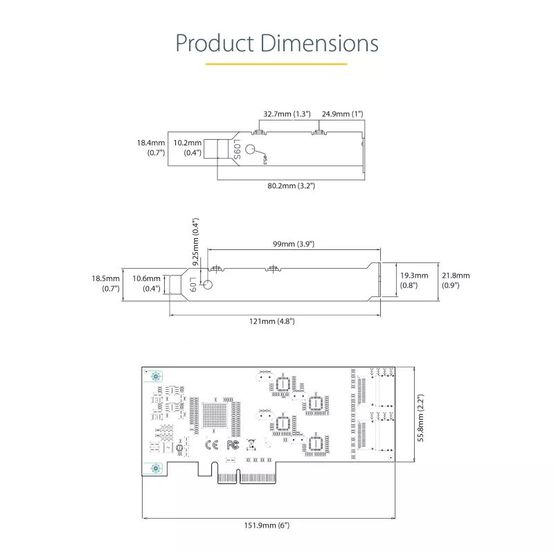 StarTech.com 8 prievadų SATA PCIe kortelė - PCI Express 6Gbps SATA plėtimo adapteris su 4 valdikliais - SATA PCIe valdiklio kortelė - PCI-e x4 Gen 2 į SATA III - SATA HDD/SSD