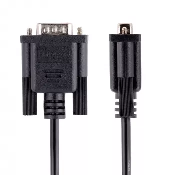 StarTech.com 3m RS232 Serial Null Modem kabelis, crossover serialinis kabelis su Al-Mylar ekranavimu, DB9 COM prievado kabelis, moteriškas-į-vyrišką, suderinamas su DTE įrenginiais, juodas, F/M