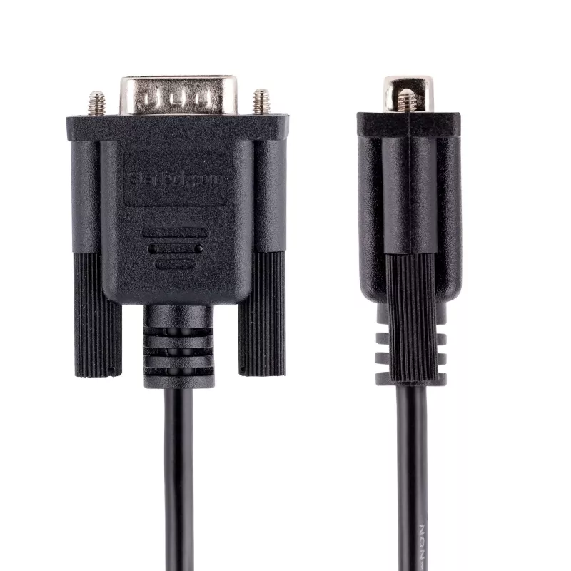 StarTech.com 3m RS232 Serial Null Modem kabelis, crossover serialinis kabelis su Al-Mylar ekranavimu, DB9 COM prievado kabelis, moteriškas-į-vyrišką, suderinamas su DTE įrenginiais, juodas, F/M