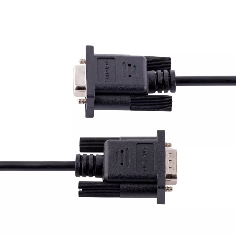 StarTech.com 3m RS232 Serial Null Modem kabelis, crossover serialinis kabelis su Al-Mylar ekranavimu, DB9 COM prievado kabelis, moteriškas-į-vyrišką, suderinamas su DTE įrenginiais, juodas, F/M