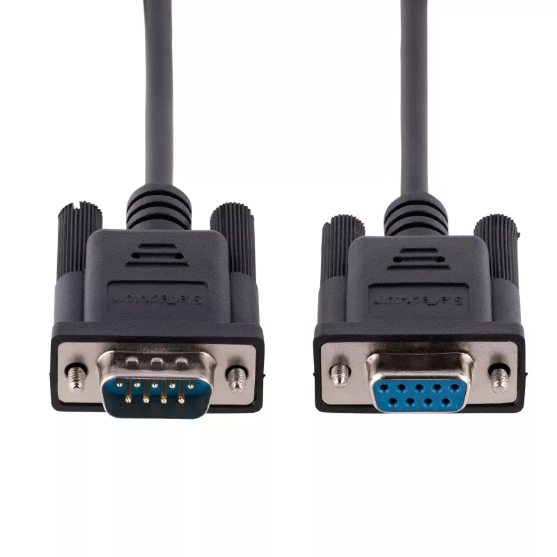 StarTech.com 3m RS232 Serial Null Modem kabelis, crossover serialinis kabelis su Al-Mylar ekranavimu, DB9 COM prievado kabelis, moteriškas-į-vyrišką, suderinamas su DTE įrenginiais, juodas, F/M