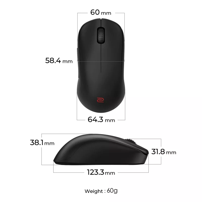 Pelė ZOWIE U2-DW belaidė RF dešinei rankai 3200 DPI