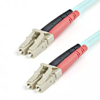 StarTech.com 1m (3ft) LC/UPC į LC/UPC OM3 daugiamodis šviesolaidinis kabelis, pilnas dupleksas 50/125µm, 100G, maži įterpimo nuostoliai, LSZH šviesolaidinis trumpiklis