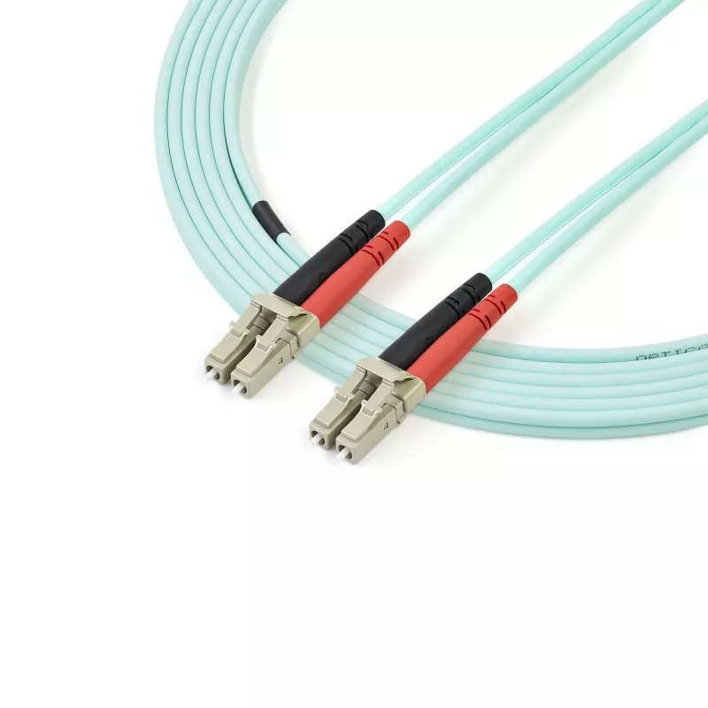 StarTech.com 2m (6,6 pėdos) LC/UPC – LC/UPC OM3 daugiamodis šviesolaidinis kabelis, pilnas dupleksas 50/125 µm, 100G, maži įterpimo nuostoliai, LSZH šviesolaidinis šuoliukas