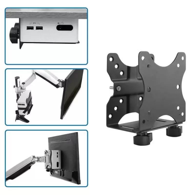 StarTech.com Thin Client Mount – VESA tvirtinimo laikiklis monitoriaus stovui, laikantis mažą darbalaukį, 5 kg, 75x75, 100x100 mm, juodas, plastikas, plienas