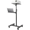 StarTech.com ADJPROJCART mobilus projektoriaus ir nešiojamojo kompiuterio stovas – sunkiasvoris nešiojamas projektoriaus stovas (2 lentynos, kiekviena laiko 10 kg) – reguliuojamo aukščio riedantis pristatymo vežimėlis su užrakinamais ratukais