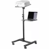 StarTech.com ADJPROJCART mobilus projektoriaus ir nešiojamojo kompiuterio stovas – sunkiasvoris nešiojamas projektoriaus stovas (2 lentynos, kiekviena laiko 10 kg) – reguliuojamo aukščio riedantis pristatymo vežimėlis su užrakinamais ratukais