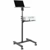 StarTech.com ADJPROJCART mobilus projektoriaus ir nešiojamojo kompiuterio stovas – sunkiasvoris nešiojamas projektoriaus stovas (2 lentynos, kiekviena laiko 10 kg) – reguliuojamo aukščio riedantis pristatymo vežimėlis su užrakinamais ratukais
