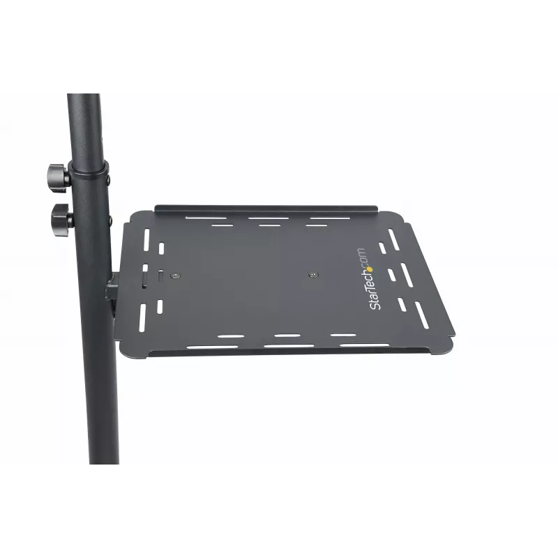 StarTech.com ADJPROJCART mobilus projektoriaus ir nešiojamojo kompiuterio stovas – sunkiasvoris nešiojamas projektoriaus stovas (2 lentynos, kiekviena laiko 10 kg) – reguliuojamo aukščio riedantis pristatymo vežimėlis su užrakinamais ratukais