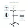 StarTech.com ADJPROJCART mobilus projektoriaus ir nešiojamojo kompiuterio stovas – sunkiasvoris nešiojamas projektoriaus stovas (2 lentynos, kiekviena laiko 10 kg) – reguliuojamo aukščio riedantis pristatymo vežimėlis su užrakinamais ratukais