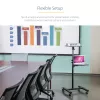 StarTech.com ADJPROJCART mobilus projektoriaus ir nešiojamojo kompiuterio stovas – sunkiasvoris nešiojamas projektoriaus stovas (2 lentynos, kiekviena laiko 10 kg) – reguliuojamo aukščio riedantis pristatymo vežimėlis su užrakinamais ratukais