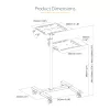 StarTech.com ADJPROJCART mobilus projektoriaus ir nešiojamojo kompiuterio stovas – sunkiasvoris nešiojamas projektoriaus stovas (2 lentynos, kiekviena laiko 10 kg) – reguliuojamo aukščio riedantis pristatymo vežimėlis su užrakinamais ratukais