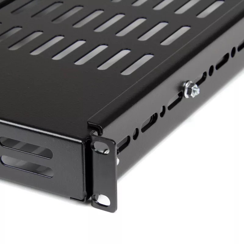 StarTech.com ADJSHELF 1U perforuota lentyna serverių spintai, reguliuojamas gylis, 19 col., 80 kg (175 lb), įrengimo gylis 480–960 mm (19,5–38 col.), 70 cm (27,5 col.) gylio, juoda