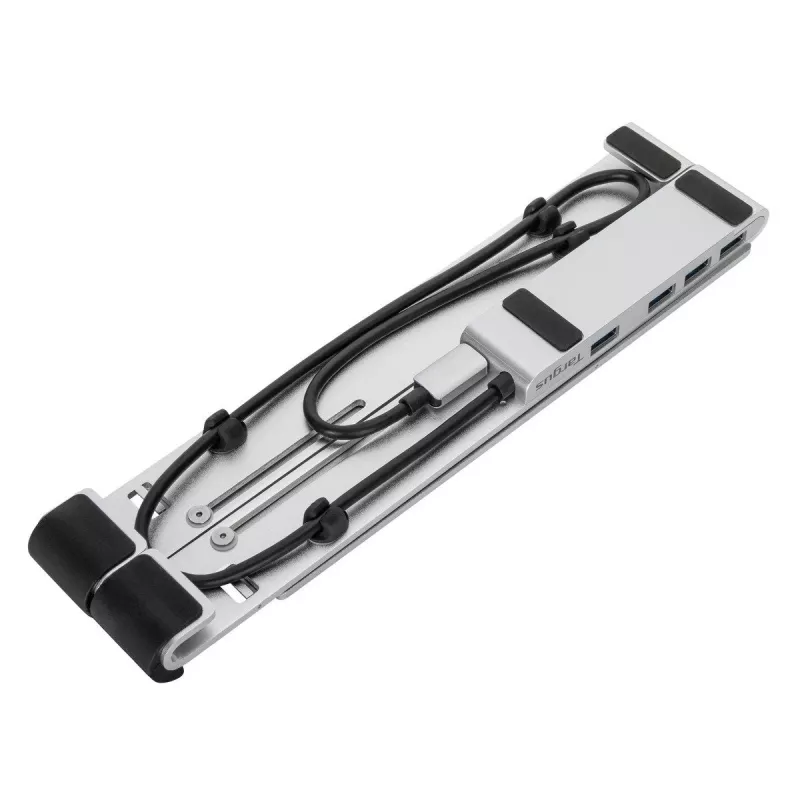 Targus AWU100205GL nešiojamojo kompiuterio pakyla su 4 USB prievadų šakotuvu, 25,4–39,6 cm (10–15,6 colio), sidabrinė
