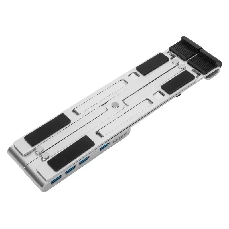 Targus AWU100205GL nešiojamojo kompiuterio pakyla su 4 USB prievadų šakotuvu, 25,4–39,6 cm (10–15,6 colio), sidabrinė