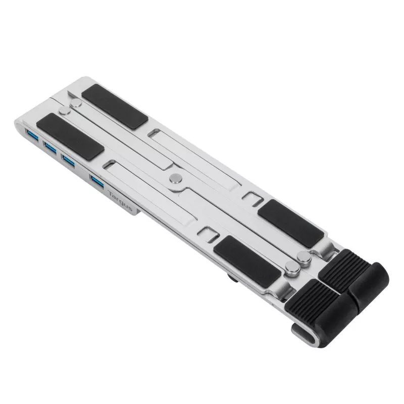 Targus AWU100205GL nešiojamojo kompiuterio pakyla su 4 USB prievadų šakotuvu, 25,4–39,6 cm (10–15,6 colio), sidabrinė
