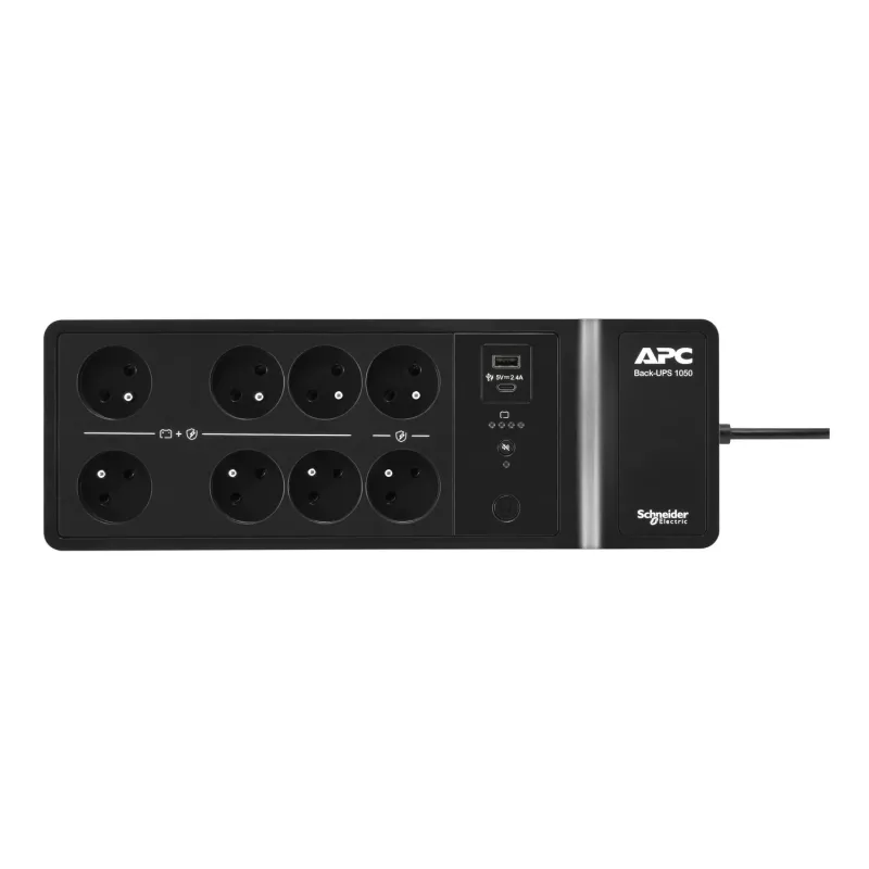 APC Back-UPS 1050VA/600W nepertraukiamo maitinimo šaltinis, 230V, 8x prancūziški/belgiški lizdai, USB A+C, keičiama baterija