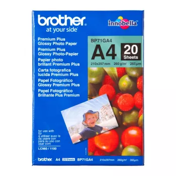 Brother blizgus A4 popierius, 260 g/m², A4, mėlyna, raudona, 20 lapų, 265 µm, 100 metų