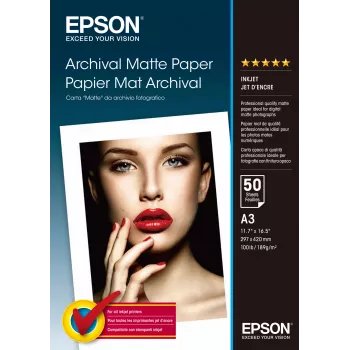 Epson Archival Matte Popierius, DIN A3, 189 g/m², 50 lapų