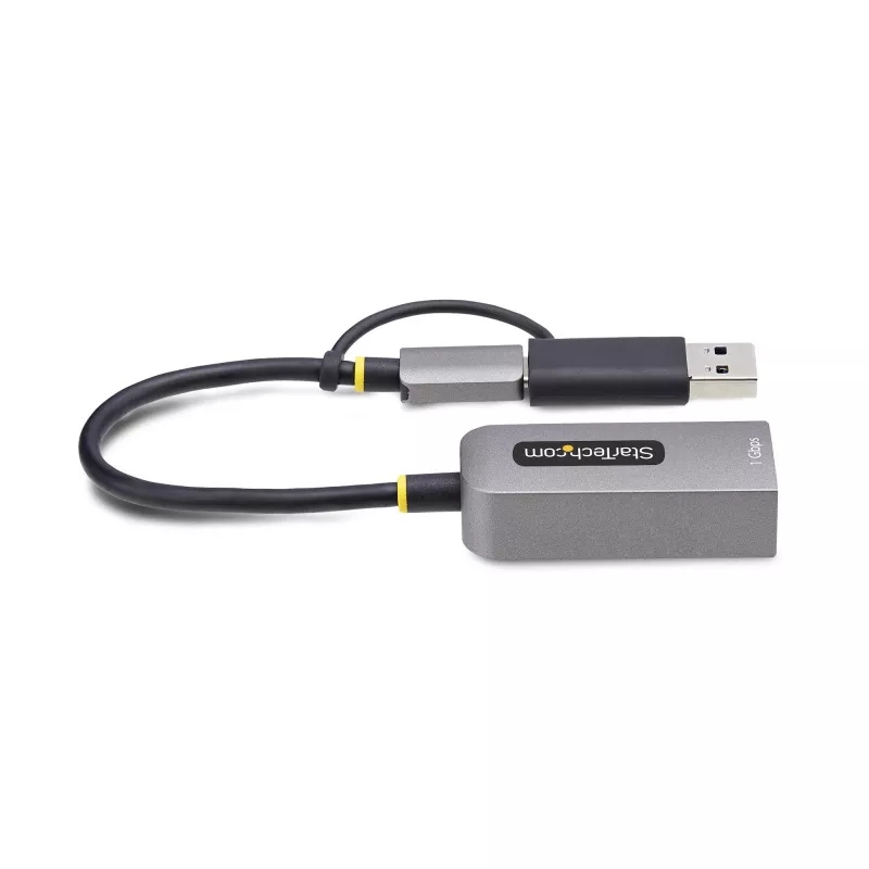 StarTech.com USB-C į Ethernet adapteris su USB-A lizdu, 10/100/1000Mbps, USB 3.0 į Gigabit Ethernet tinklo adapteris, 6 col./15 cm integruotas kabelis, USB GbE adapteris
