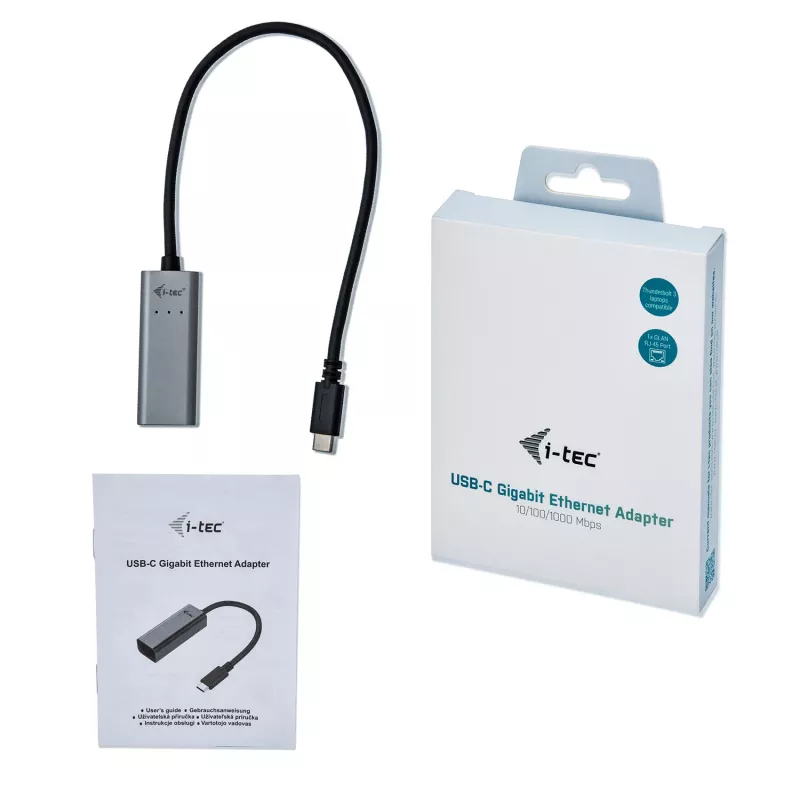 i-tec Metal USB-C Gigabit Ethernet Adapter, pilka spalva