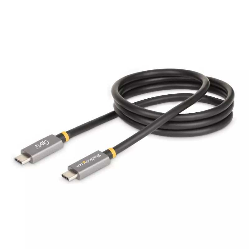 StarTech.com 1 m USB4 laidas, USB-IF sertifikuotas USB-C laidas, 40 Gbps, USB Type-C duomenų perdavimo laidas, 100 W galios tiekimas, 8K 60 Hz, suderinamas su Thunderbolt 4/3/USB 3.2