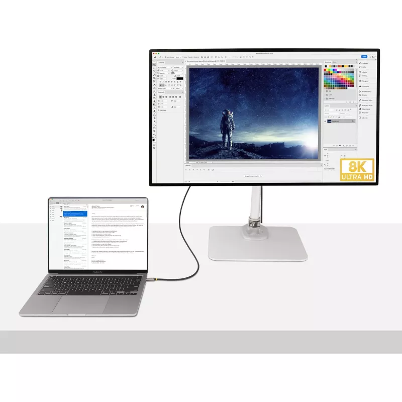 StarTech.com 1 m USB4 laidas, USB-IF sertifikuotas USB-C laidas, 40 Gbps, USB Type-C duomenų perdavimo laidas, 100 W galios tiekimas, 8K 60 Hz, suderinamas su Thunderbolt 4/3/USB 3.2