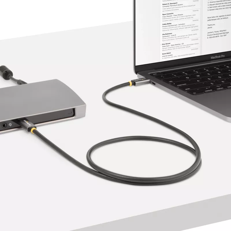 StarTech.com 1 m USB4 laidas, USB-IF sertifikuotas USB-C laidas, 40 Gbps, USB Type-C duomenų perdavimo laidas, 100 W galios tiekimas, 8K 60 Hz, suderinamas su Thunderbolt 4/3/USB 3.2