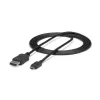 StarTech.com 6ft/1.8m USB-C į DisplayPort 1.2 laidas 4K 60Hz - USB-C į DisplayPort adapterio laidas HBR2 - USB Type-C DP Alt režimo vaizdo laidas monitoriui - suderinamas su Thunderbolt 3 - juodas