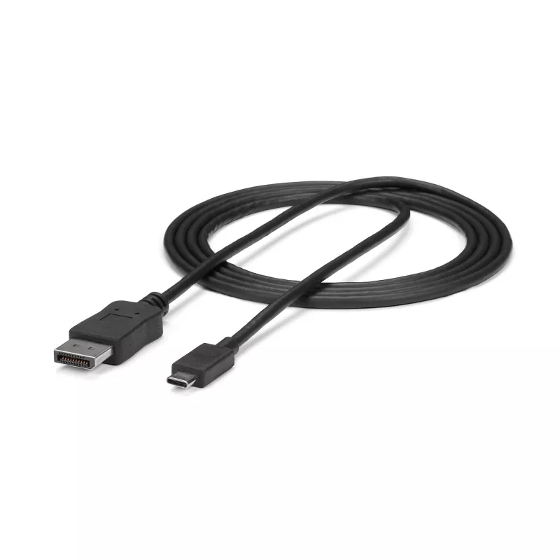StarTech.com 6ft/1.8m USB-C į DisplayPort 1.2 laidas 4K 60Hz - USB-C į DisplayPort adapterio laidas HBR2 - USB Type-C DP Alt režimo vaizdo laidas monitoriui - suderinamas su Thunderbolt 3 - juodas